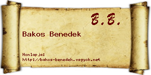 Bakos Benedek névjegykártya