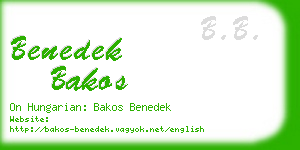 benedek bakos business card